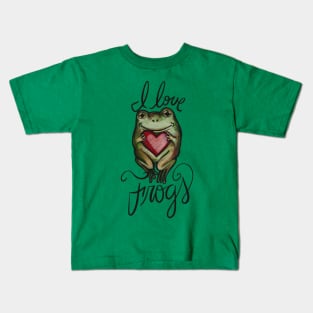 I Love Frogs Kids T-Shirt